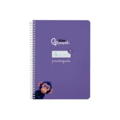 CUADERNO ESPIRAL LIDERPAPEL DI N A5 PAUTAGUIA TAPA BLANDA 40H 75 GR CUADRO PAUTADO 4MM COLOR LILA