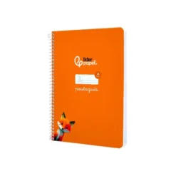 CUADERNO ESPIRAL LIDERPAPEL DI N A5 PAUTAGUIA TAPA BLANDA 40H 75 GR CUADRO PAUTADO 4MM COLOR NARANJA