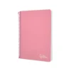 CUADERNO ESPIRAL LIDERPAPEL DIN A5 WITTY TAPA DURA 80H 90GR CUADRO 4MM CON MARGEN COLOR ROSA