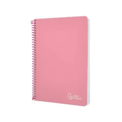 CUADERNO ESPIRAL LIDERPAPEL DIN A5 WITTY TAPA DURA 80H 90GR CUADRO 4MM CON MARGEN COLOR ROSA