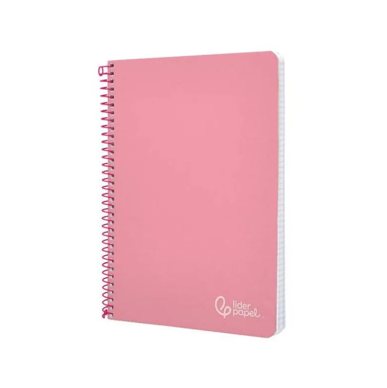CUADERNO ESPIRAL LIDERPAPEL DIN A5 WITTY TAPA DURA 80H 90GR CUADRO 4MM CON MARGEN COLOR ROSA