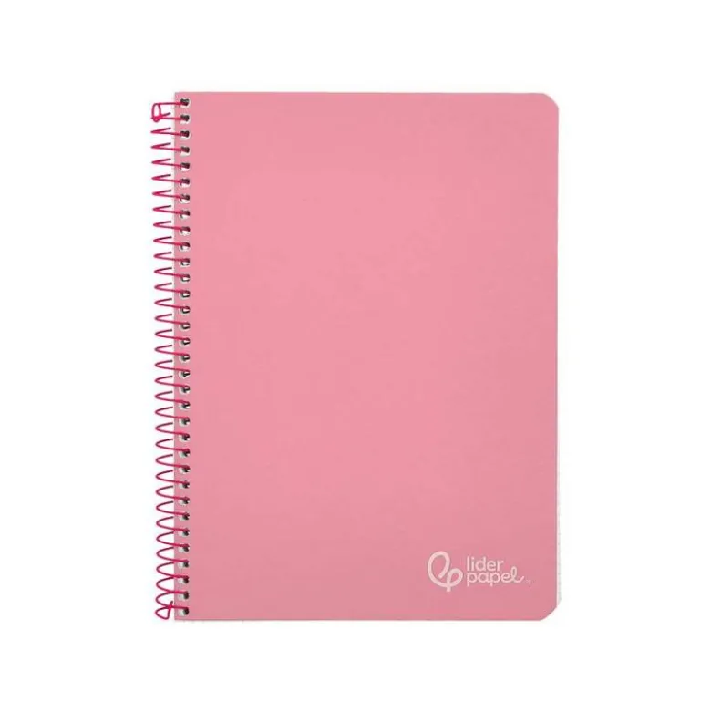 CUADERNO ESPIRAL LIDERPAPEL DIN A5 WITTY TAPA DURA 80H 90GR CUADRO 4MM CON MARGEN COLOR ROSA