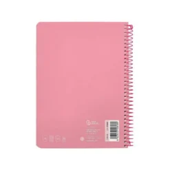 CUADERNO ESPIRAL LIDERPAPEL DIN A5 WITTY TAPA DURA 80H 90GR CUADRO 4MM CON MARGEN COLOR ROSA