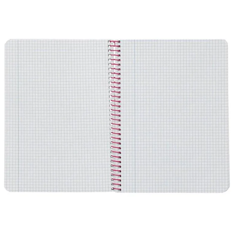 CUADERNO ESPIRAL LIDERPAPEL DIN A5 WITTY TAPA DURA 80H 90GR CUADRO 4MM CON MARGEN COLOR ROSA