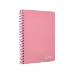 CUADERNO ESPIRAL LIDERPAPEL DIN A5 WITTY TAPA DURA 80H 90GR CUADRO 4MM CON MARGEN COLOR ROSA