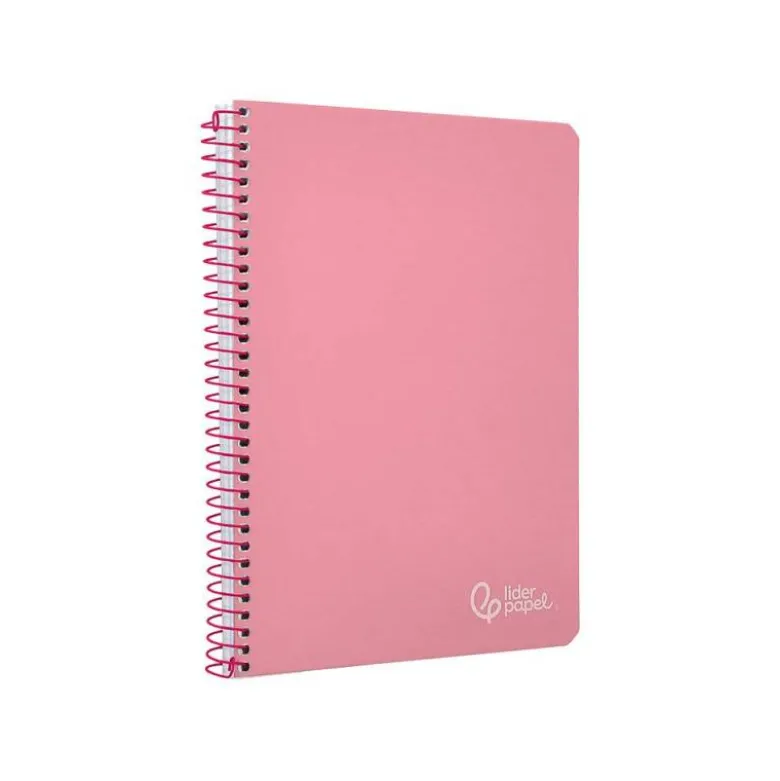CUADERNO ESPIRAL LIDERPAPEL DIN A5 WITTY TAPA DURA 80H 90GR CUADRO 4MM CON MARGEN COLOR ROSA