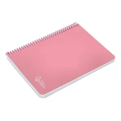 CUADERNO ESPIRAL LIDERPAPEL DIN A5 WITTY TAPA DURA 80H 90GR CUADRO 4MM CON MARGEN COLOR ROSA