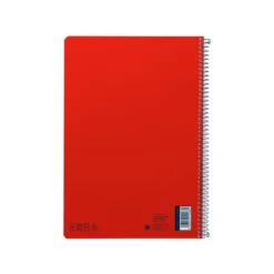 CUADERNO ESPIRAL LIDERPAPEL DIN A4 SMART TAPA BLANDA 80H 75GR CUADRO 4MM CON MARGEN COLOR ROJO