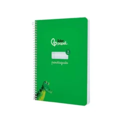 CUADERNO ESPIRAL LIDERPAPEL DI N A5 PAUTAGUIA TAPA DURA 80H 90 GR CUADRO PAUTADO 3MM COLOR VERDE