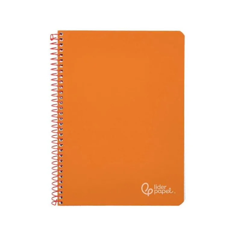 CUADERNO ESPIRAL LIDERPAPEL DIN A5 WITTY TAPA DURA 80H 90GR CUADRO 4MM CON MARGEN COLOR NARANJA