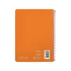 CUADERNO ESPIRAL LIDERPAPEL DIN A5 WITTY TAPA DURA 80H 90GR CUADRO 4MM CON MARGEN COLOR NARANJA