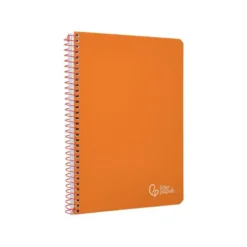 CUADERNO ESPIRAL LIDERPAPEL DIN A5 WITTY TAPA DURA 80H 90GR CUADRO 4MM CON MARGEN COLOR NARANJA
