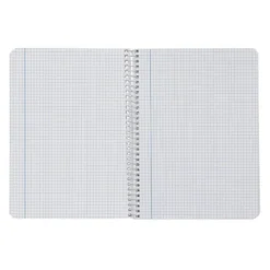 CUADERNO ESPIRAL LIDERPAPEL DIN A4 TAPA POLIPROPILENO 80H 90GR CUADRO 4MM CON MARGEN PACK 5+1 COLORES SURTIDOS