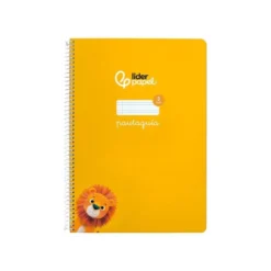 CUADERNO ESPIRAL LIDERPAPEL DI N A4 PAUTAGUIA TAPA DURA 80H 90 GR CUADRO PAUTADO 3MM COLOR AMARILLO