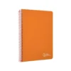 CUADERNO ESPIRAL LIDERPAPEL DIN A4 WITTY TAPA DURA 80H 90GR CUADRO 4MM CON MARGEN COLOR NARANJA
