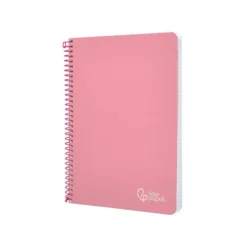 CUADERNO ESPIRAL LIDERPAPEL DIN A4 WITTY TAPA DURA 80H 90GR CUADRO 4MM CON MARGEN COLOR ROSA