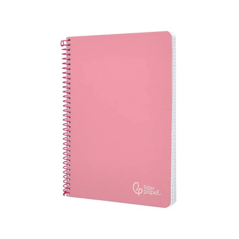CUADERNO ESPIRAL LIDERPAPEL DIN A4 WITTY TAPA DURA 80H 90GR CUADRO 4MM CON MARGEN COLOR ROSA