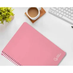 CUADERNO ESPIRAL LIDERPAPEL DIN A4 WITTY TAPA DURA 80H 90GR CUADRO 4MM CON MARGEN COLOR ROSA