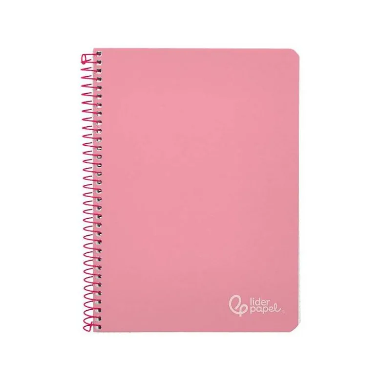 CUADERNO ESPIRAL LIDERPAPEL DIN A4 WITTY TAPA DURA 80H 90GR CUADRO 4MM CON MARGEN COLOR ROSA