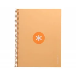 CUADERNO ESPIRAL LIDERPAPEL DIN A4 MICRO ANTARTIK CUADRICULADO 5 MM COLOR NARANJA 80 H