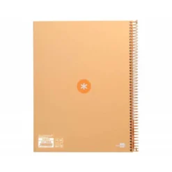 CUADERNO ESPIRAL LIDERPAPEL DIN A4 MICRO ANTARTIK CUADRICULADO 5 MM COLOR NARANJA 80 H