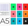 CUADERNO ESPIRAL LIDERPAPEL A5 MICRO ANTARTIK TAPA FORRADA120H 90GR CUADRO 5MM 5 BANDAS 6 TALADROS COLORES SURTIDOS