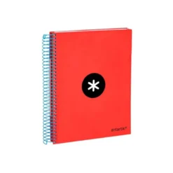 CUADERNO ESPIRAL LIDERPAPEL A5 MICRO ANTARTIK TAPA FORRADA120H 90GR CUADRO 5MM 5 BANDAS 6 TALADROS COLORES SURTIDOS
