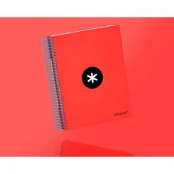 CUADERNO ESPIRAL LIDERPAPEL A5 MICRO ANTARTIK TAPA FORRADA120H 90GR CUADRO 5MM 5 BANDAS 6 TALADROS COLORES SURTIDOS