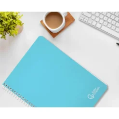 CUADERNO ESPIRAL LIDERPAPEL DIN A4 WITTY TAPA DURA 80H 90GR CUADRO 4MM CON MARGEN COLOR CELESTE