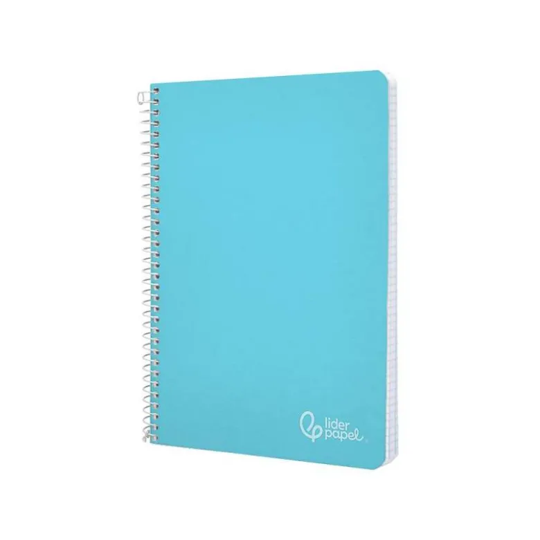 CUADERNO ESPIRAL LIDERPAPEL DIN A4 WITTY TAPA DURA 80H 90GR CUADRO 4MM CON MARGEN COLOR CELESTE