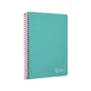 CUADERNO ESPIRAL LIDERPAPEL DIN A4 WITTY TAPA DURA 80H 90GR CUADRO 4MM CON MARGEN COLOR TURQUESA