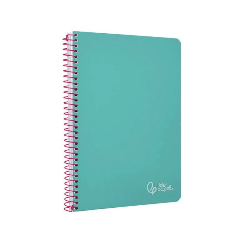 CUADERNO ESPIRAL LIDERPAPEL DIN A4 WITTY TAPA DURA 80H 90GR CUADRO 4MM CON MARGEN COLOR TURQUESA