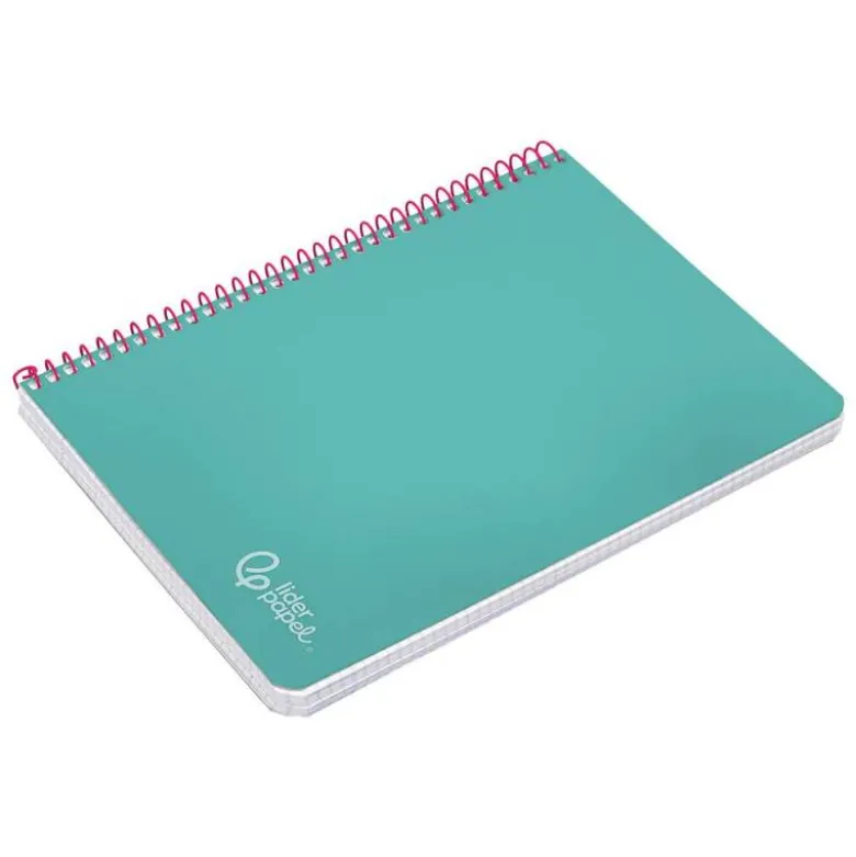 CUADERNO ESPIRAL LIDERPAPEL DIN A4 WITTY TAPA DURA 80H 90GR CUADRO 4MM CON MARGEN COLOR TURQUESA