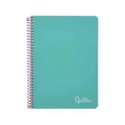 CUADERNO ESPIRAL LIDERPAPEL DIN A4 WITTY TAPA DURA 80H 90GR CUADRO 4MM CON MARGEN COLOR TURQUESA