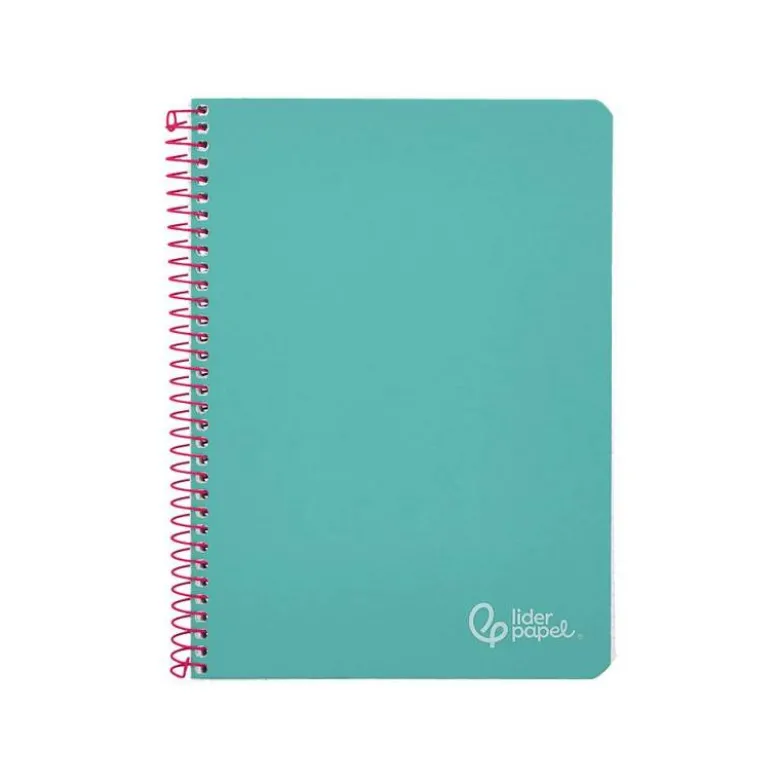 CUADERNO ESPIRAL LIDERPAPEL DIN A4 WITTY TAPA DURA 80H 90GR CUADRO 4MM CON MARGEN COLOR TURQUESA