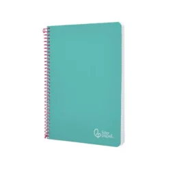 CUADERNO ESPIRAL LIDERPAPEL DIN A4 WITTY TAPA DURA 80H 90GR CUADRO 4MM CON MARGEN COLOR TURQUESA