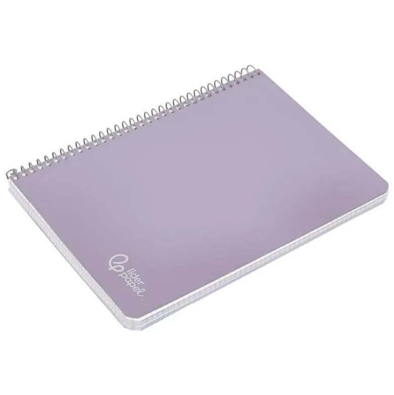 CUADERNO ESPIRAL LIDERPAPEL DIN A4 WITTY TAPA DURA 80H 90GR CUADRO 4MM CON MARGEN COLOR VIOLETA