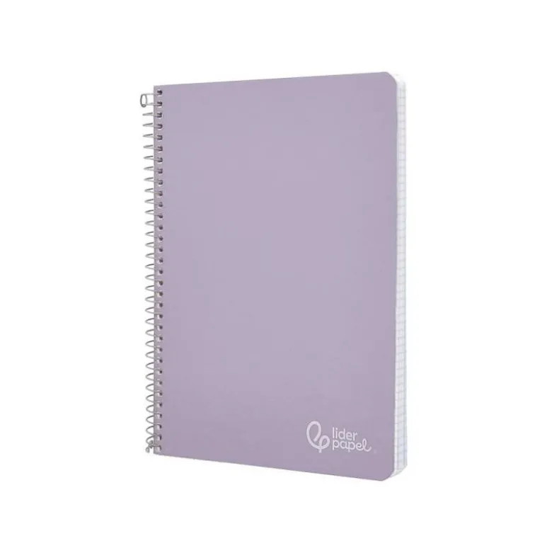 CUADERNO ESPIRAL LIDERPAPEL DIN A4 WITTY TAPA DURA 80H 90GR CUADRO 4MM CON MARGEN COLOR VIOLETA