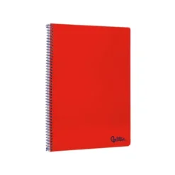 CUADERNO ESPIRAL LIDERPAPEL DIN A4 SMART TAPA BLANDA 80H 75GR RAYADO HORIZONTAL CON MARGEN COLOR ROJO