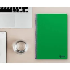 CUADERNO ESPIRAL LIDERPAPEL DIN A4 SMART TAPA BLANDA 80H 75GR RAYADO HORIZONTAL CON MARGEN COLOR VERDE