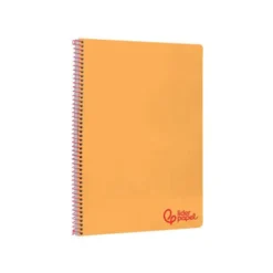 CUADERNO ESPIRAL LIDERPAPEL A4 WONDER TAPA PLASTICO 80H 90GR PAUTA ANCHA 3,5MM CON MARGEN COLOR NARANJA