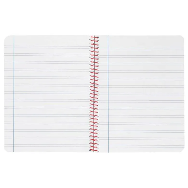 CUADERNO ESPIRAL LIDERPAPEL A4 WONDER TAPA PLASTICO 80H 90GR PAUTA ANCHA 3,5MM CON MARGEN COLOR NARANJA