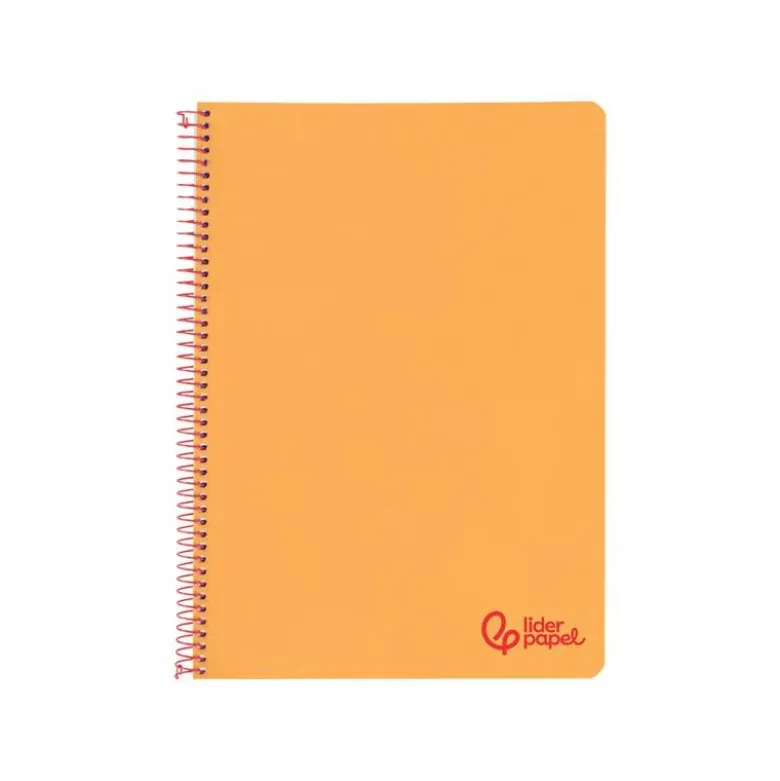 CUADERNO ESPIRAL LIDERPAPEL A4 WONDER TAPA PLASTICO 80H 90GR PAUTA ANCHA 3,5MM CON MARGEN COLOR NARANJA