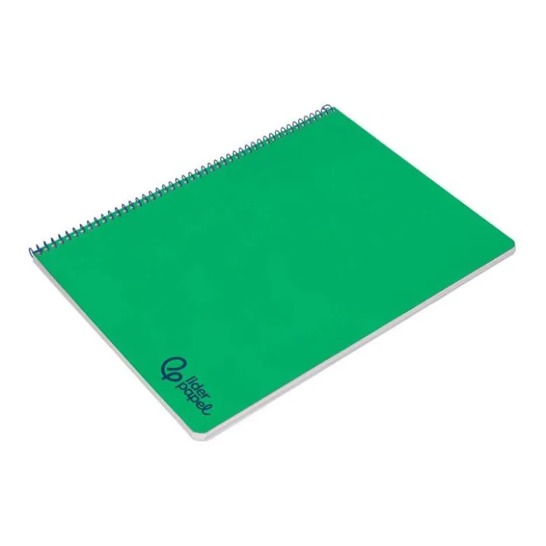 CUADERNO ESPIRAL LIDERPAPEL A4 WONDER TAPA PLASTICO 80H 90GR PAUTA ANCHA 3,5MM CON MARGEN COLOR VERDE OSCURO