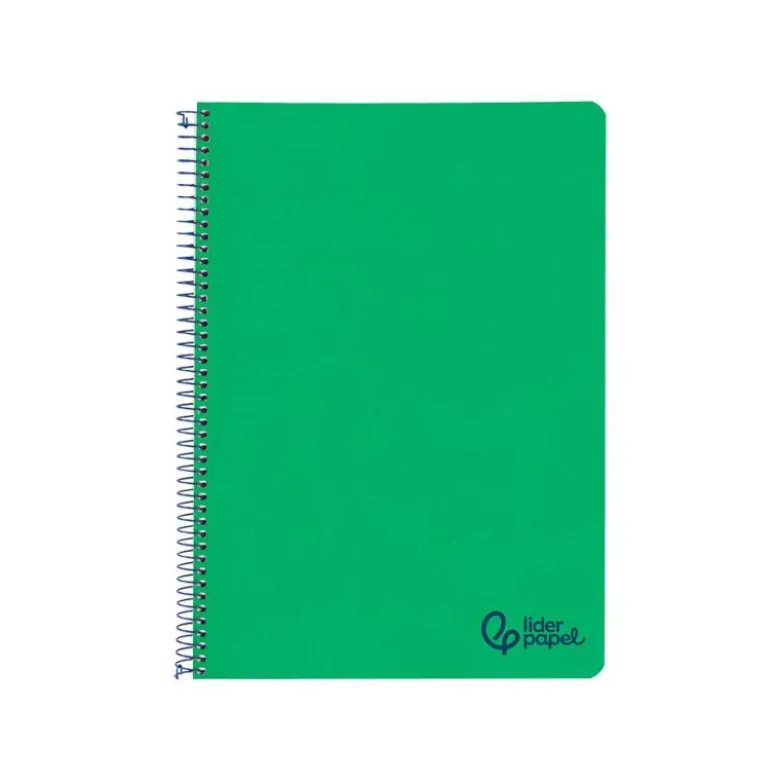 CUADERNO ESPIRAL LIDERPAPEL A4 WONDER TAPA PLASTICO 80H 90GR PAUTA ANCHA 3,5MM CON MARGEN COLOR VERDE OSCURO