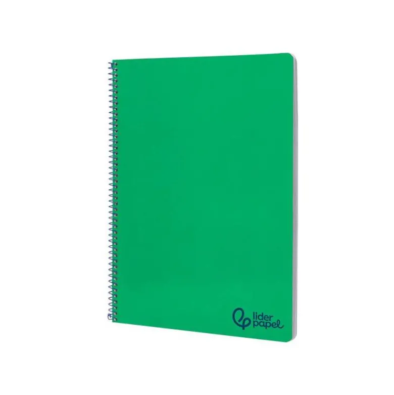 CUADERNO ESPIRAL LIDERPAPEL A4 WONDER TAPA PLASTICO 80H 90GR PAUTA ANCHA 3,5MM CON MARGEN COLOR VERDE OSCURO