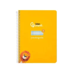 CUADERNO ESPIRAL LIDERPAPEL DI N A5 PAUTAGUIA TAPA DURA 80H 90 GR CUADRO PAUTADO 3MM COLOR AMARILLO