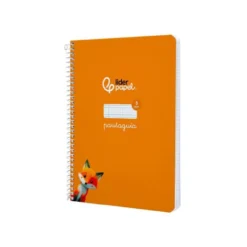 CUADERNO ESPIRAL LIDERPAPEL DI N A5 PAUTAGUIA TAPA DURA 80H 90 GR CUADRO PAUTADO 3MM COLOR NARANJA