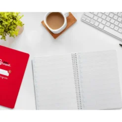 CUADERNO ESPIRAL LIDERPAPEL DI N A5 PAUTAGUIA TAPA DURA 80H 90 GR CUADRO PAUTADO 4MM COLOR ROJO