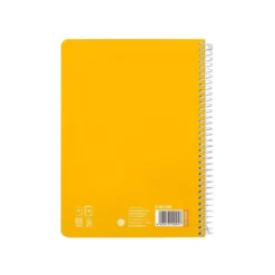 CUADERNO ESPIRAL LIDERPAPEL DI N A5 PAUTAGUIA TAPA DURA 80H 90 GR CUADRO PAUTADO 5MM COLOR AMARILLO